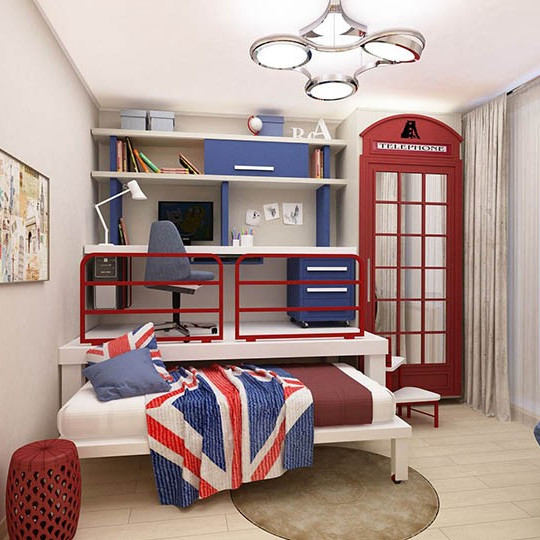 Пример отделки детской спальни в трехкомнатной квартире